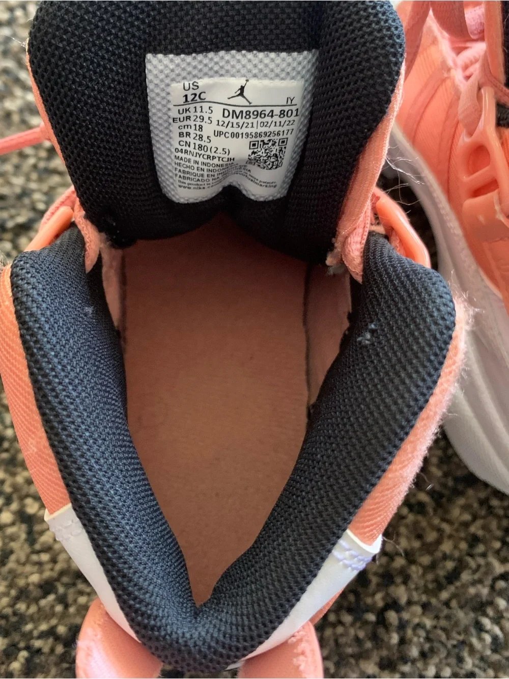 Kids Mid-Top Jordan Sneakers in Pink and White size 12C